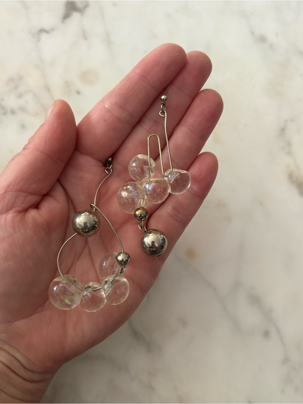 Clear Bubble Glass Drop Earrings - Women Jewelry